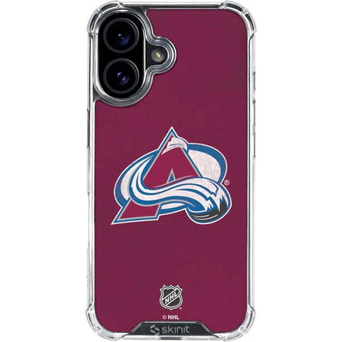 NHL Colorado Avalanche Distressed iPhone 16 Plus Clear Case