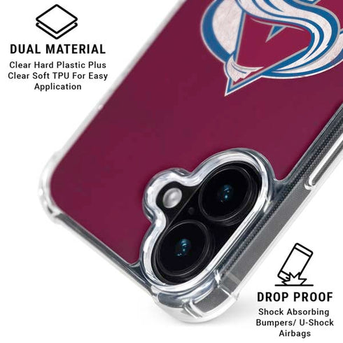 NHL Colorado Avalanche Distressed iPhone 16 Plus Clear Case