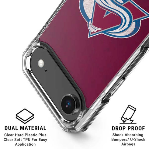 NHL Colorado Avalanche Distressed iPhone 17 Air Clear Case