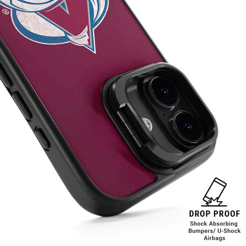 NHL Colorado Avalanche Distressed iPhone 17 Kickstand Case