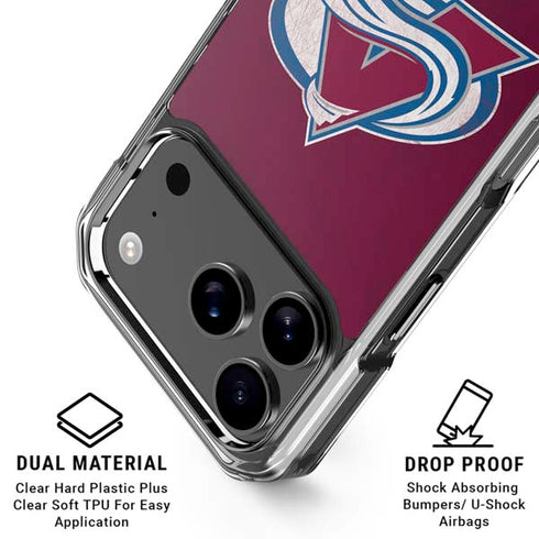 NHL Colorado Avalanche Distressed iPhone 17 Pro Clear Case