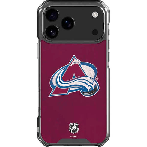 NHL Colorado Avalanche Distressed iPhone 17 Pro Max Clear Case