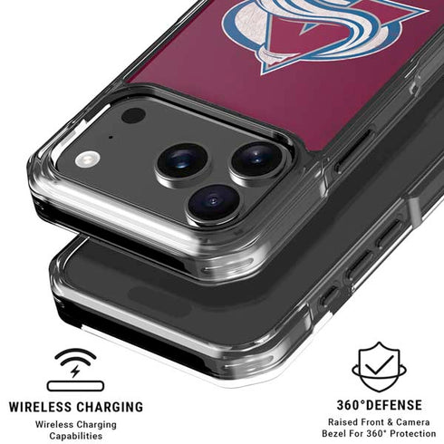 NHL Colorado Avalanche Distressed iPhone 17 Pro Max Clear Case