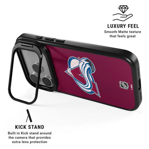 NHL Colorado Avalanche Distressed iPhone 17 Pro Max Kickstand Case