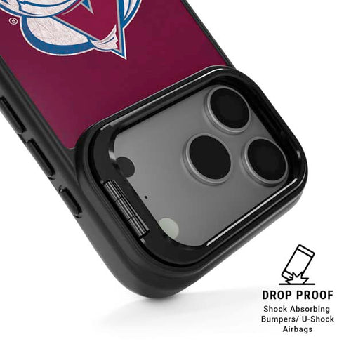 NHL Colorado Avalanche Distressed iPhone 17 Pro Max Kickstand Case