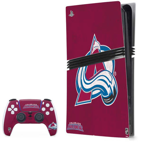 NHL Colorado Avalanche Distressed PS5 Pro Bundle Skin