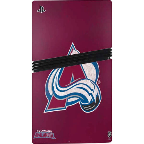 NHL Colorado Avalanche Distressed PS5 Pro Disk Console Skin