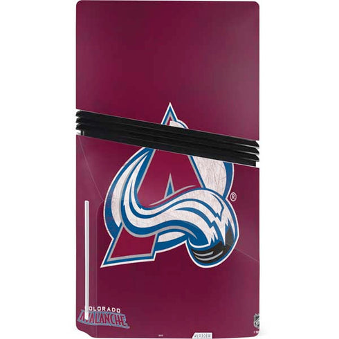 NHL Colorado Avalanche Distressed PS5 Pro Disk Console Skin