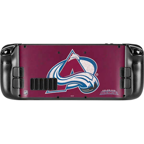 NHL Colorado Avalanche Distressed Steam Deck Handheld Gaming Computer OLED Skin