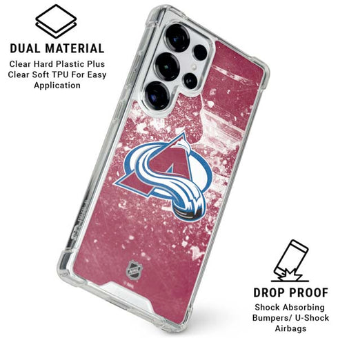 NHL Colorado Avalanche Frozen Galaxy S25 Ultra Clear Case