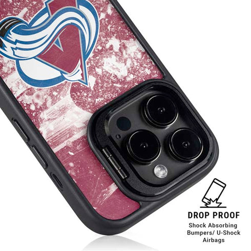 NHL Colorado Avalanche Frozen iPhone 15 Pro Kickstand Case