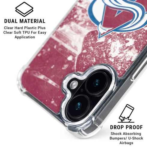 NHL Colorado Avalanche Frozen iPhone 16 Plus Clear Case