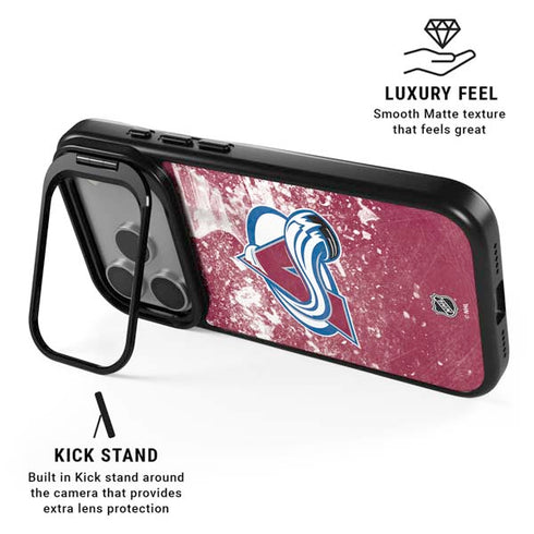 NHL Colorado Avalanche Frozen iPhone 17 Pro Kickstand Case