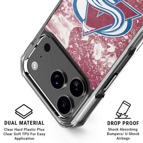 NHL Colorado Avalanche Frozen iPhone 18 Pro Clear Case