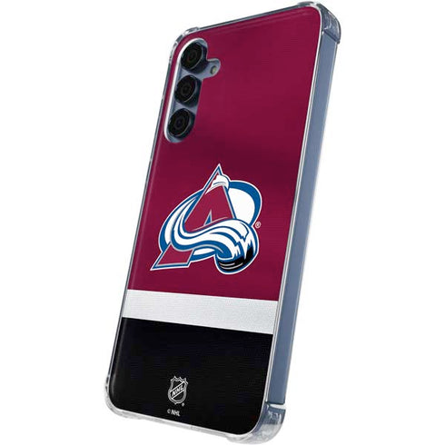 NHL Colorado Avalanche Jersey Galaxy A35 5G Clear Case