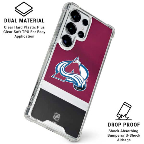 NHL Colorado Avalanche Jersey Galaxy S25 Ultra Clear Case