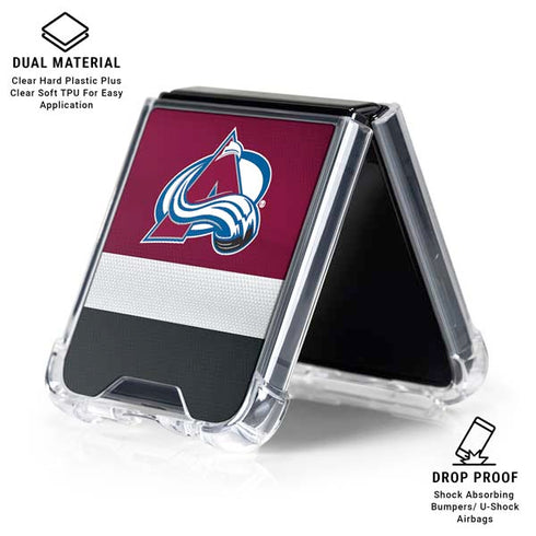 NHL Colorado Avalanche Jersey Galaxy Z Flip6 Clear Case