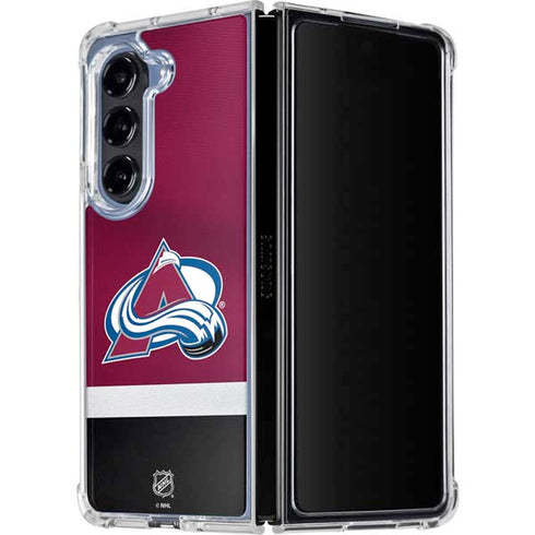 NHL Colorado Avalanche Jersey Galaxy Z Fold5 5G Clear Case