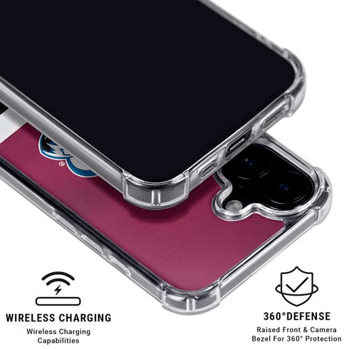 NHL Colorado Avalanche Jersey iPhone 16 Plus Clear Case