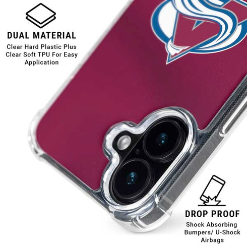 NHL Colorado Avalanche Jersey iPhone 16 Plus Clear Case