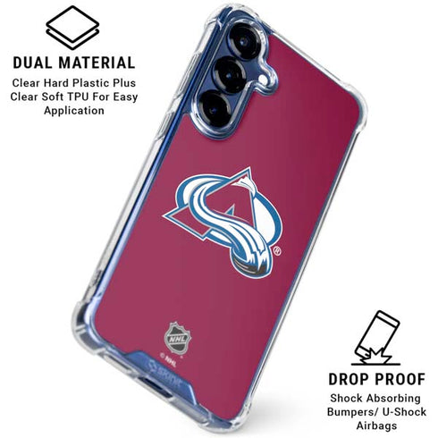 NHL Colorado Avalanche Solid Background Galaxy S25 Clear Case
