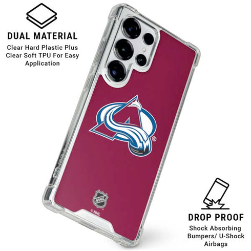 NHL Colorado Avalanche Solid Background Galaxy S25 Ultra Clear Case