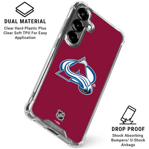 NHL Colorado Avalanche Solid Background Galaxy S26 Clear Case