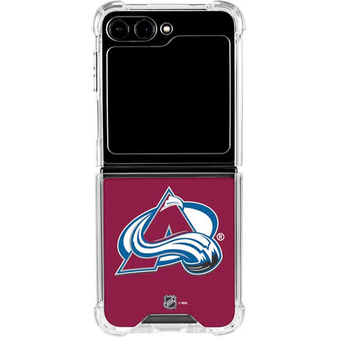 NHL Colorado Avalanche Solid Background Galaxy Z Flip6 Clear Case