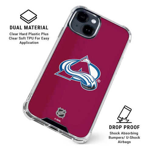 NHL Colorado Avalanche Solid Background iPhone 15 Clear Case