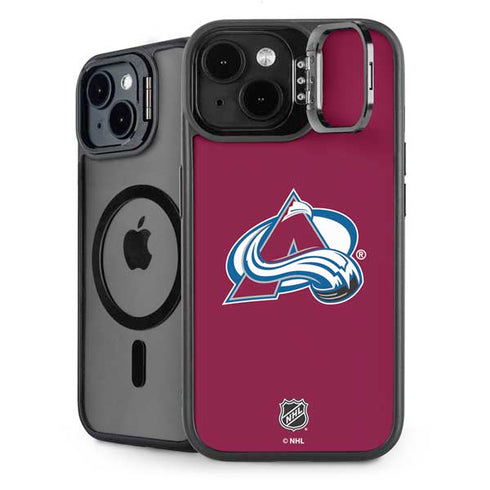 NHL Colorado Avalanche Solid Background iPhone 15 Plus Kickstand Case