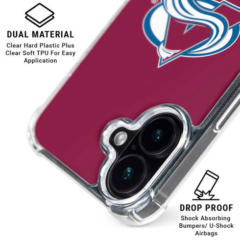 NHL Colorado Avalanche Solid Background iPhone 16 Plus Clear Case