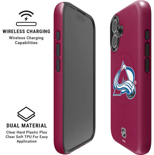 NHL Colorado Avalanche Solid Background iPhone 16 Plus Magsafe Impact Case
