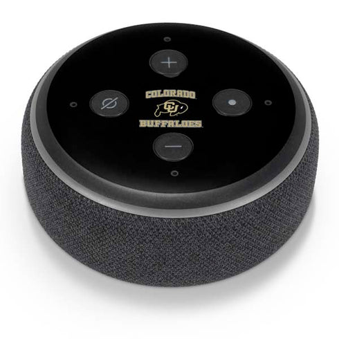 University of Colorado CU Logo on Gold Amazon Echo Dot Skin