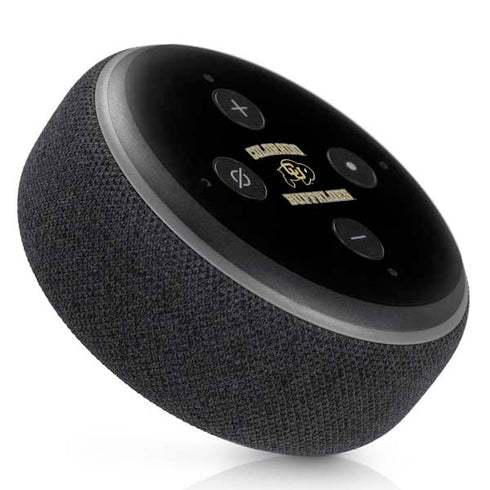 University of Colorado CU Logo on Gold Amazon Echo Dot Skin