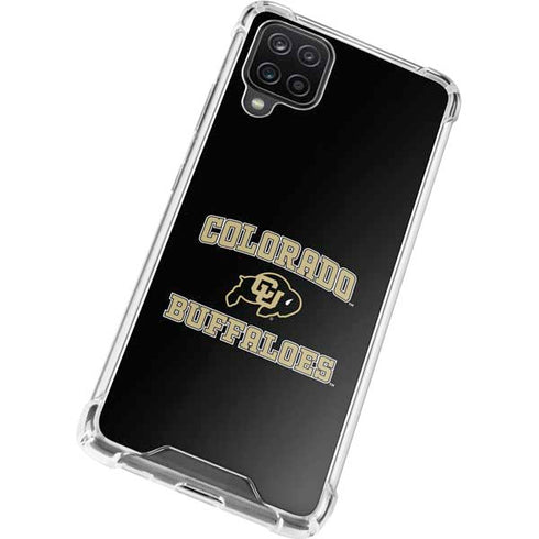 University of Colorado CU Logo on Gold Galaxy A12 Clear Case