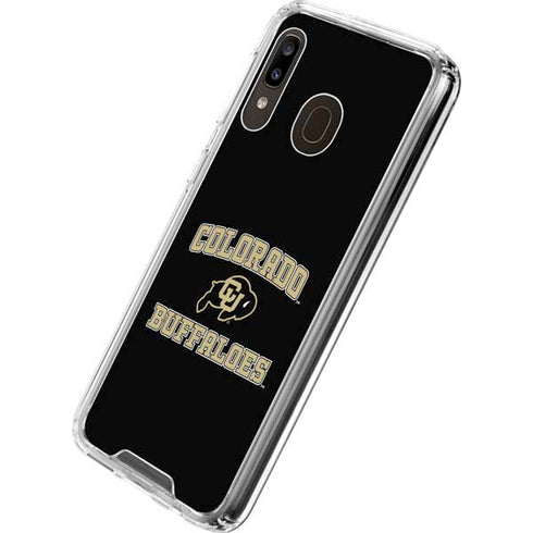 University of Colorado CU Logo on Gold Galaxy A30 Clear Case