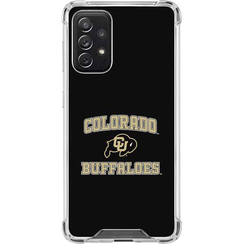 University of Colorado CU Logo on Gold Galaxy A72 5G Clear Case