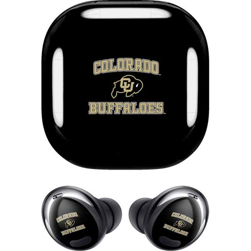 University of Colorado CU Logo on Gold Galaxy Buds Pro Skin