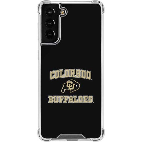 University of Colorado CU Logo on Gold Galaxy S21 FE Clear Case