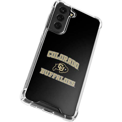 University of Colorado CU Logo on Gold Galaxy S21 FE Clear Case
