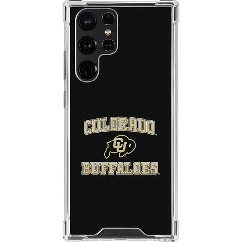 University of Colorado CU Logo on Gold Galaxy S22 Ultra Clear Case