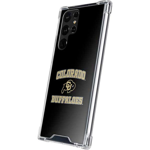 University of Colorado CU Logo on Gold Galaxy S22 Ultra Clear Case