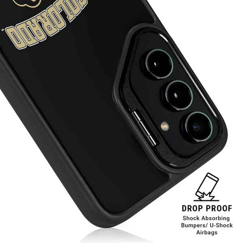 University of Colorado CU Logo on Gold Galaxy S24 FE Kickstand Case