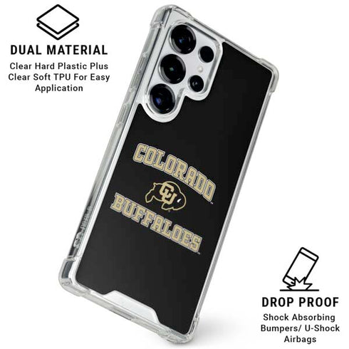 University of Colorado CU Logo on Gold Galaxy S25 Ultra Clear Case