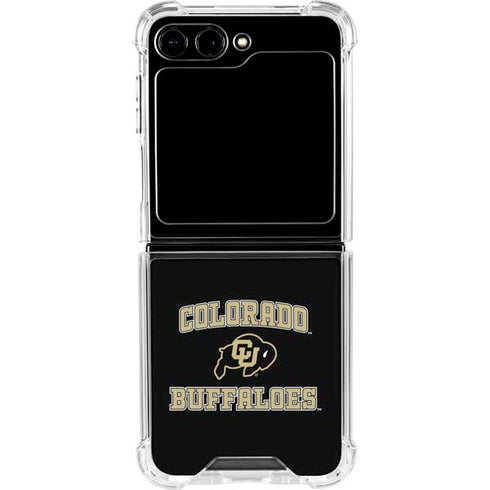 University of Colorado CU Logo on Gold Galaxy Z Flip6 Clear Case