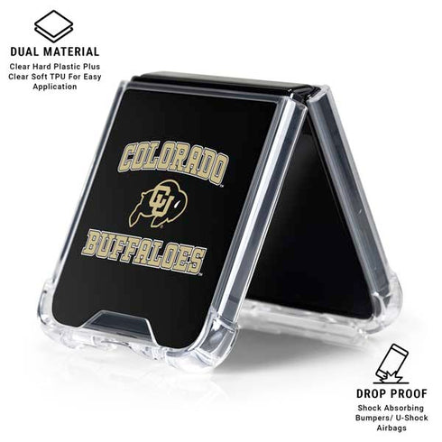 University of Colorado CU Logo on Gold Galaxy Z Flip6 Clear Case
