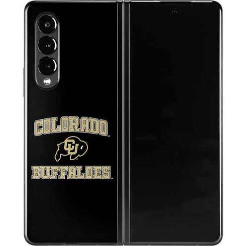 University of Colorado CU Logo on Gold Galaxy Z Fold3 5G Skin