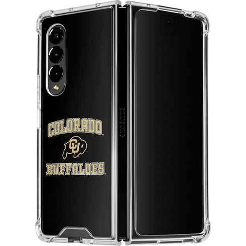 University of Colorado CU Logo on Gold Galaxy Z Fold4 5G Clear Case