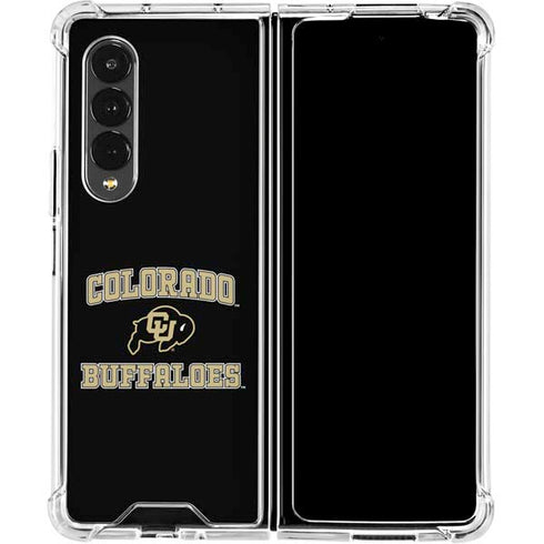 University of Colorado CU Logo on Gold Galaxy Z Fold4 5G Clear Case