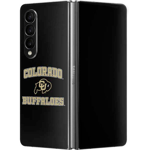 University of Colorado CU Logo on Gold Galaxy Z Fold4 5G Skin